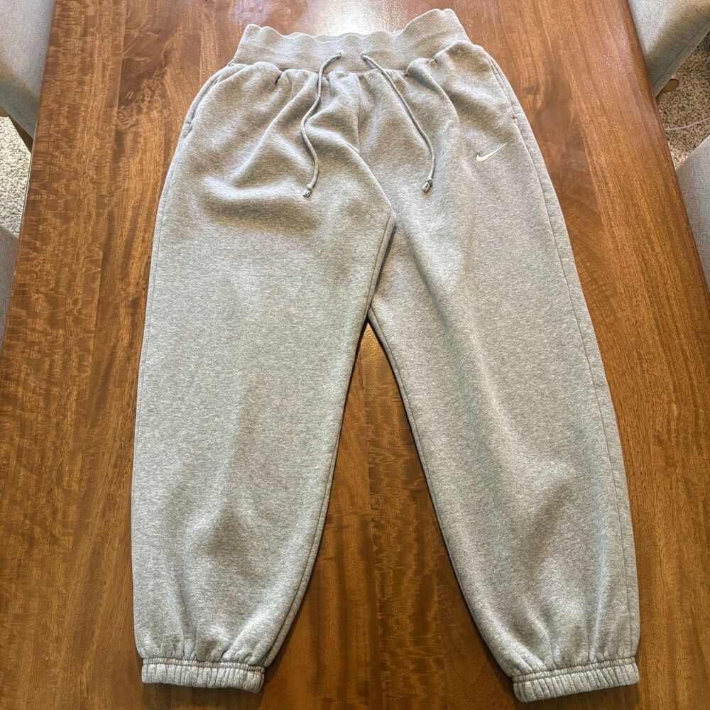 Nike Womens Jogger Sweatpants Medium Gray DQ5887 Cotton Blend Athletic
